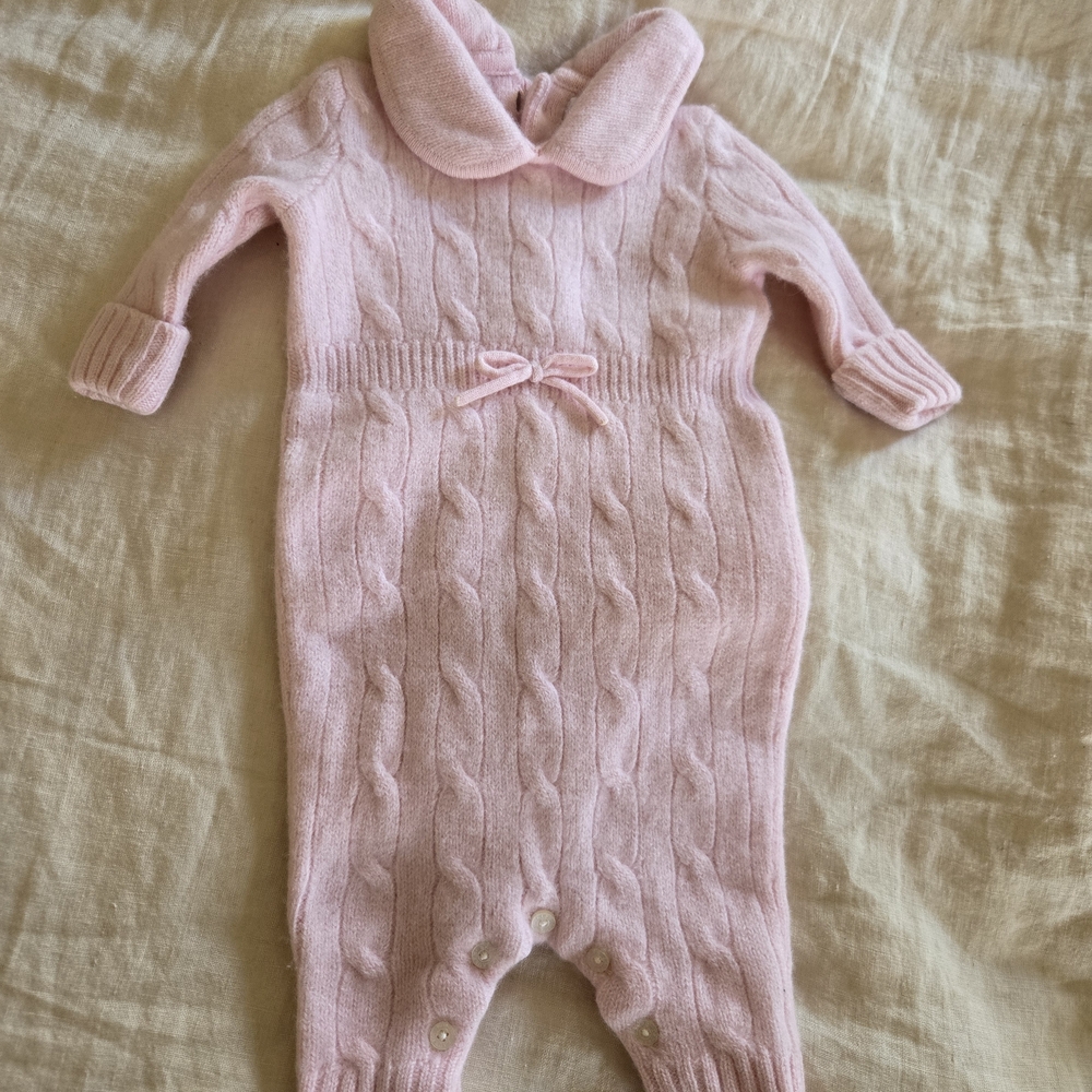 Ralph Lauren Pink Cable Knit Cashmere